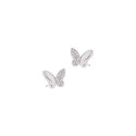 Srebrne kolczyki 925 Motyle cyrkonia