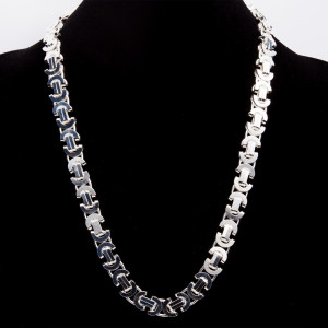 Srebrny łańcuszek splot Królewski płaski