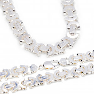 Srebrna bransoletka Splot Królewski Płaski