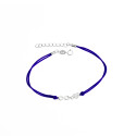Srebrna bransoletka 925 Nieskończoność granatowy sznurek