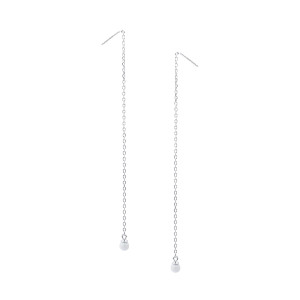 Srebrne kolczyki 925 Biały Opal przeciągane