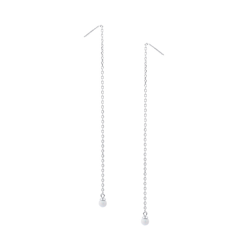 Srebrne kolczyki 925 Biały Opal przeciągane