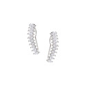 Srebrne kolczyki 925 Nausznice Zakręcone cyrkonie