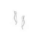 Srebrne kolczyki 925 Nausznice Zakręcone cyrkonie