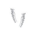 Srebrne kolczyki 925 Nausznice Faliste cyrkonie