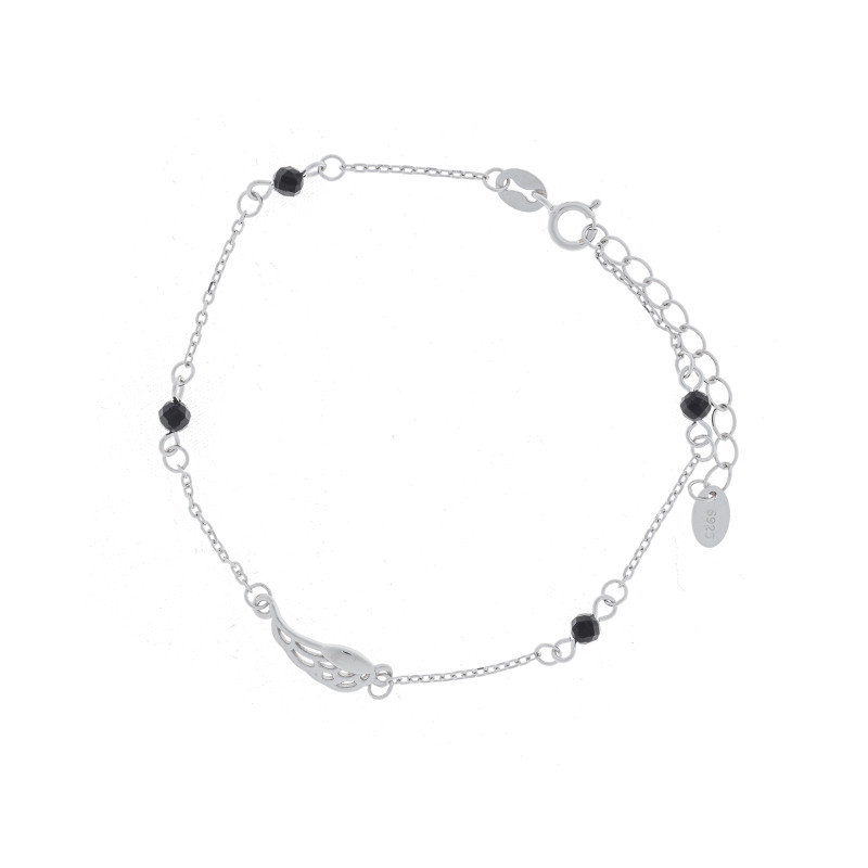 Srebrna bransoletka 925 Skrzydło Onyks