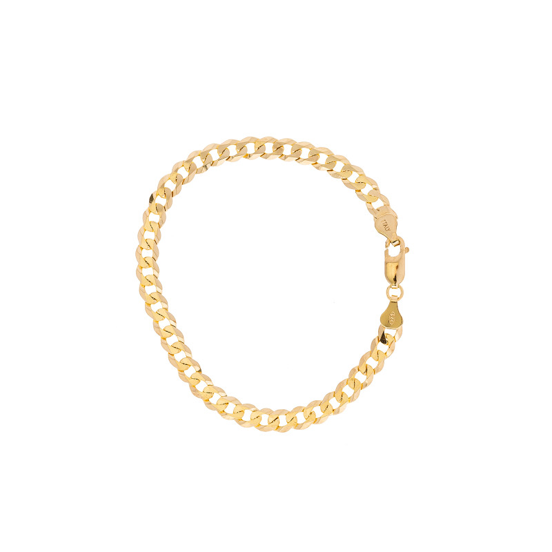 Srebrna pozłacana bransoletka 925 pancerka 6 mm