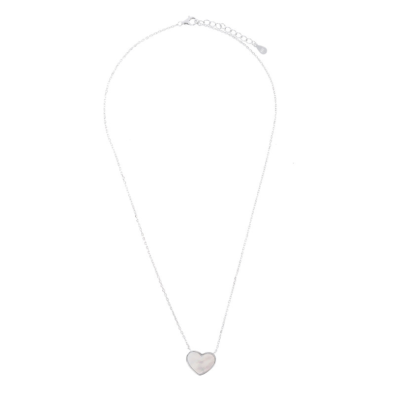 Srebrny naszyjnik 925 Serce Masa Perłowa