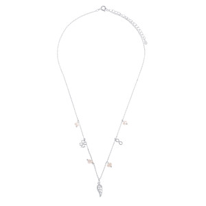 Srebrny naszyjnik 925 Skrzydło Nieskończoność Perły