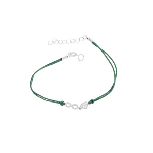 Srebrna sznurkowa bransoletka 925 Nieskończona Miłość