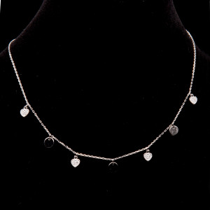 Srebrny naszyjnik serduszka z kołami