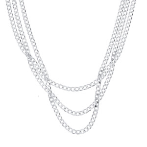 Srebrny naszyjnik 925 Potrójna Pancerka