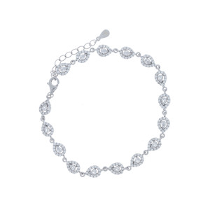 Srebrna bransoletka 925 Małe Łezki Białe Cyrkonie