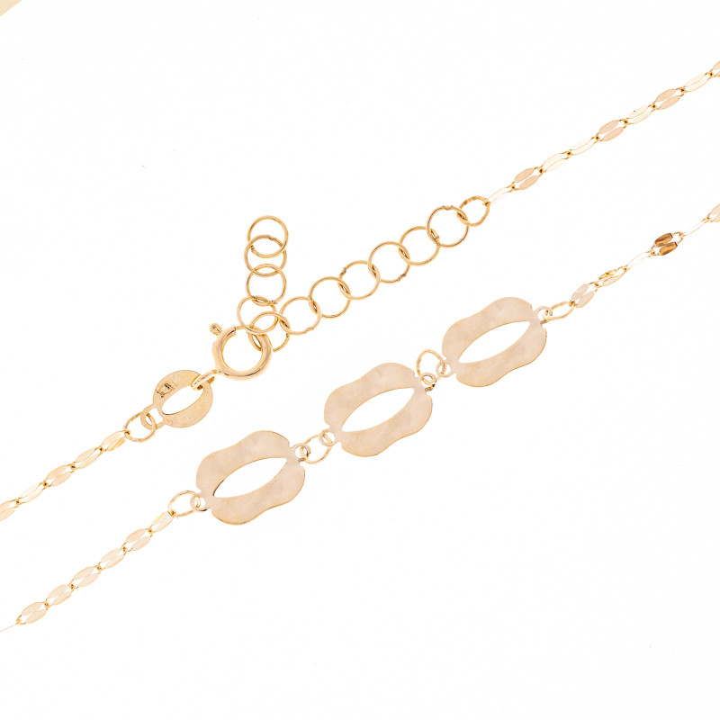 Złoty naszyjnik 585 Połączone Ogniwa celebrytka blaszki