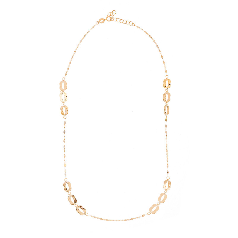 Złoty naszyjnik 585 Połączone Ogniwa celebrytka blaszki