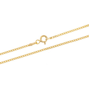 Srebrny pozłacany łańcuszek 925 pancerka 1 mm