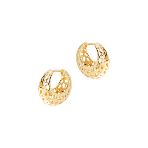 Srebrne pozłacane kolczyki 925 Ażurowe Półksiężyce