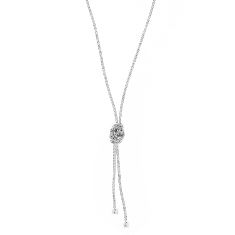 Srebrny naszyjnik 925 Włoska Calza Supełek Kulki