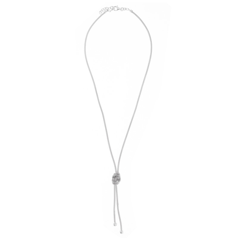 Srebrny naszyjnik 925 Włoska Calza Supełek Kulki