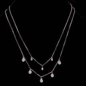 Srebrny Naszyjnik okrągłe medaliki z cyrkoniami