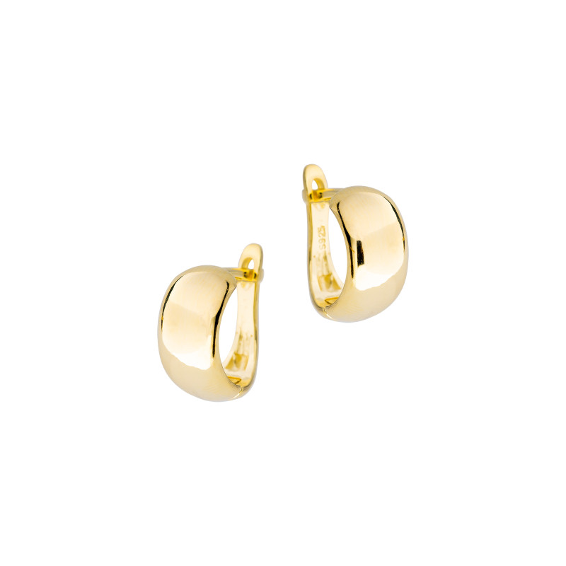 Srebrne Pozłacane kolczyki 925 Zaokrąglona Tafla PREZENT