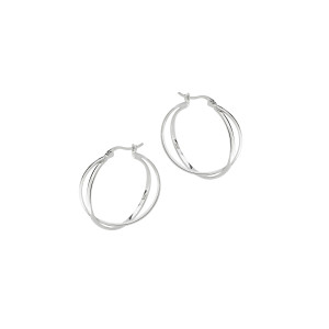 Srebrne kolczyki 925 Podwójne Przeplatane 25mm