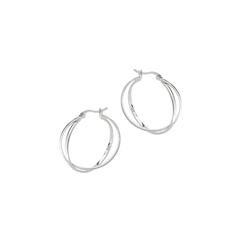 Srebrne kolczyki 925 Podwójne Przeplatane 25mm