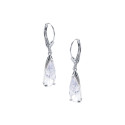 Srebrne kolczyki wiszące Listki 925 Kolorowe Cyrkonie