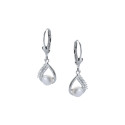 Srebrne kolczyki wiszące 925 Białe  Cyrkonie