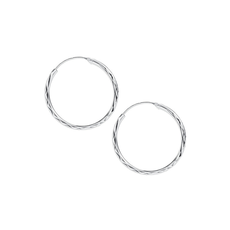 Srebrne kolczyki 925 Koła diamentowane 25 mm