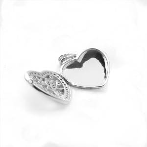Srebrna Zawieszka 925 Ażurowe Serce puzderko
