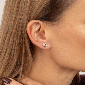 Kolczyki złote 585 Dwukolorowe Złoto Supełki PREZENT