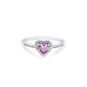 Srebrny Pierścionek 925 Purple Valentine