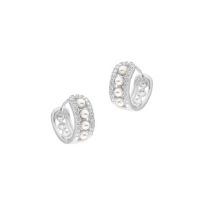 Srebrne kolczyki 925 perełki z cyrkoniami