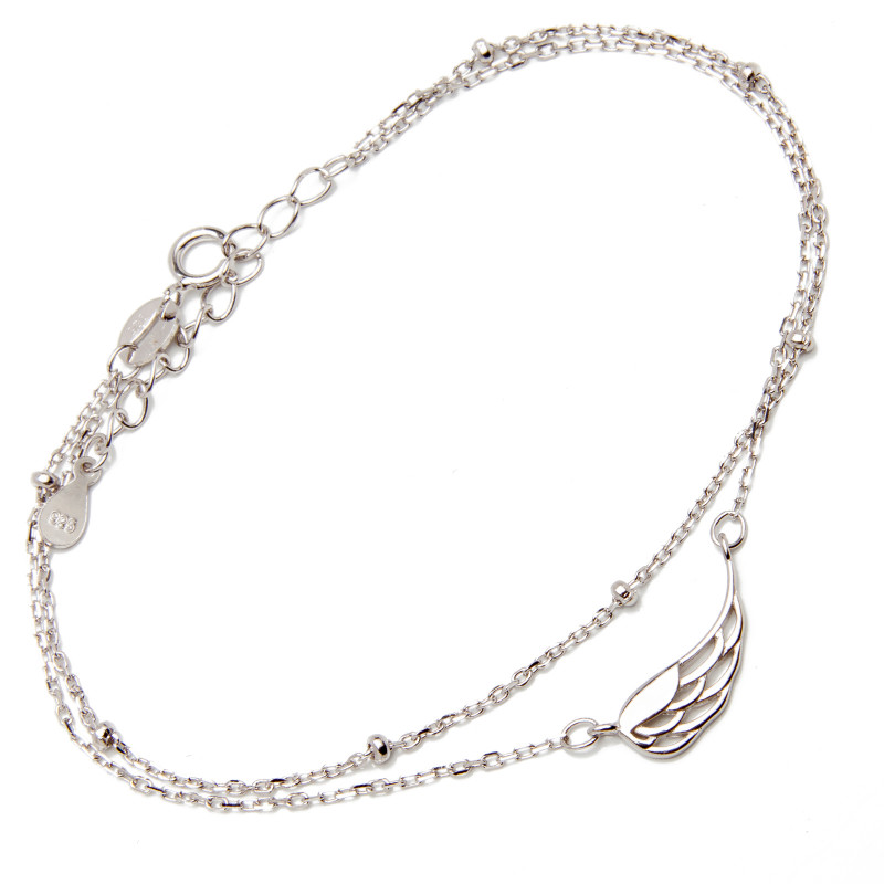 Srebrna Bransoletka damska 925 ażurowe skrzydło