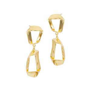 Srebrne pozłacane kolczyki 925 Geometry