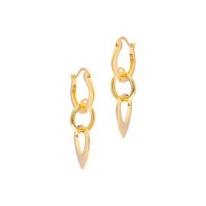 Srebrne 925 pozłacane wiszące kolczyki Harmony