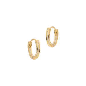 Pozłacane 925 kolczyki podkowy z cyrkoniami