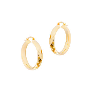 Pozłacane 925 kolczyki koła z motywem kratki