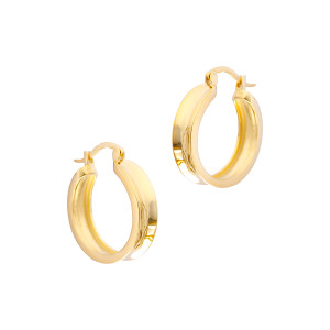 Pozłacane 925 kolczyki koła obręcz