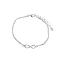 Srebrna 925 bransoletka z symbolem nieskończoności i małym sercem