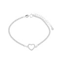 Bransoletka Srebrna 925 Serce w Kole otoczonym Cyrkoniami