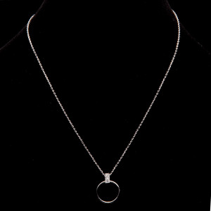 Srebrny Naszyjnik 925 koło cyrkonie
