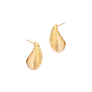 Srebrne 925 pozłacane kolczyki Kropla ażur