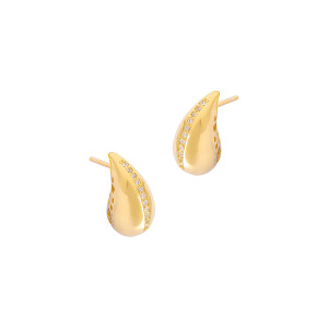 Srebrne 925 pozłacane kolczyki Kropelka ażur