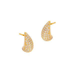 Srebrne 925 pozłacane kolczyki łezki cyrkonie