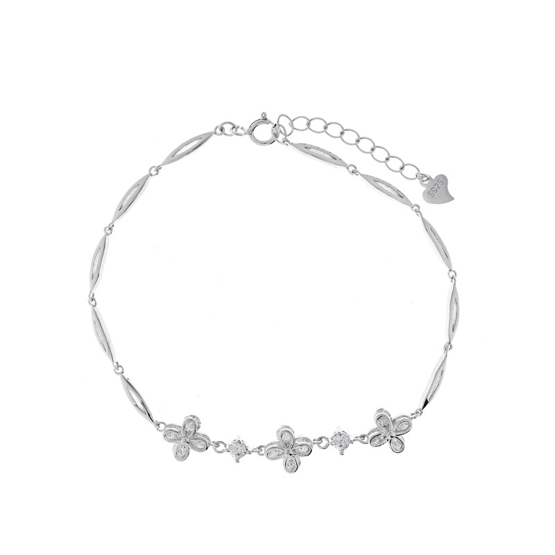 Srebrna 925 bransoletka Kwiatowy Blask