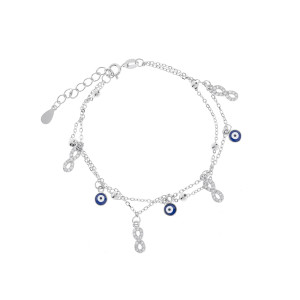 Bransoletka 925 Srebrna Grecka Nieskończoność