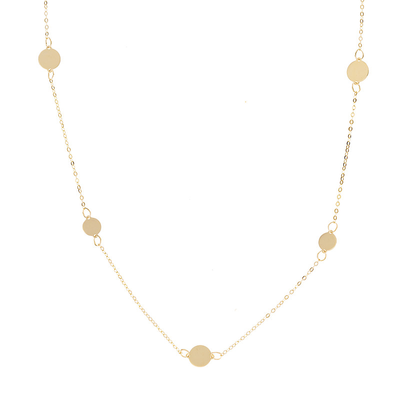 Złoty 585 naszyjnik koła blaszki