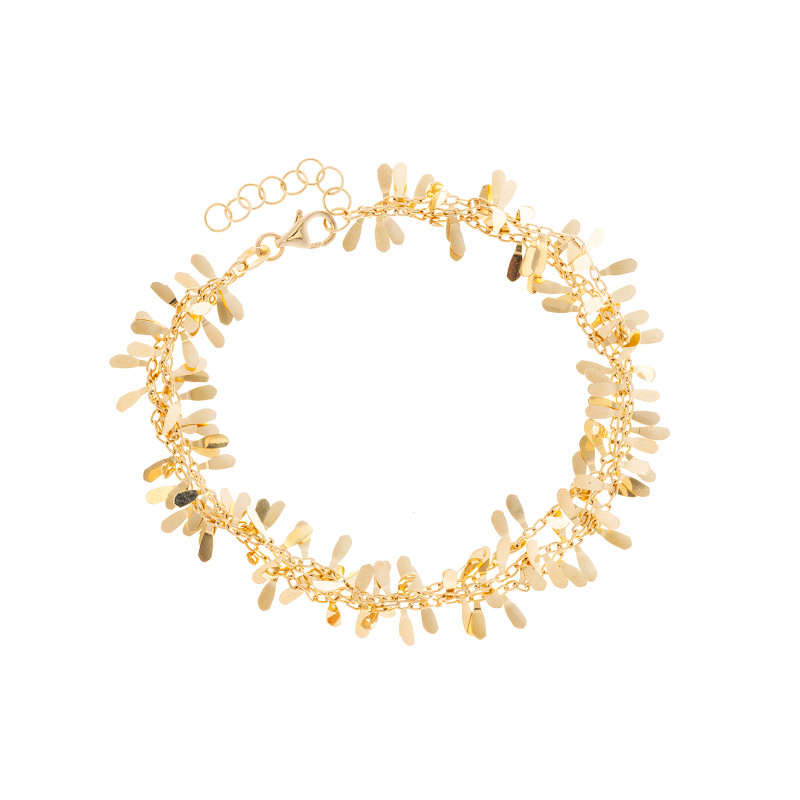 Złota bransoletka 585 wibrujące blaszki